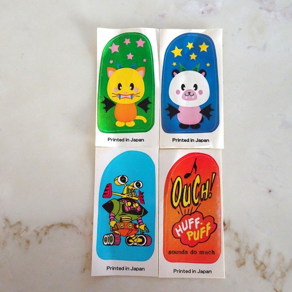 Set of 4 Colorful Comic Cartoon Character Stickers Made in Japan - Picture 3 of 7